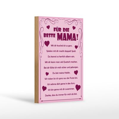 Cartello in legno con scritta 12x18 cm Per la migliore decorazione della mamma