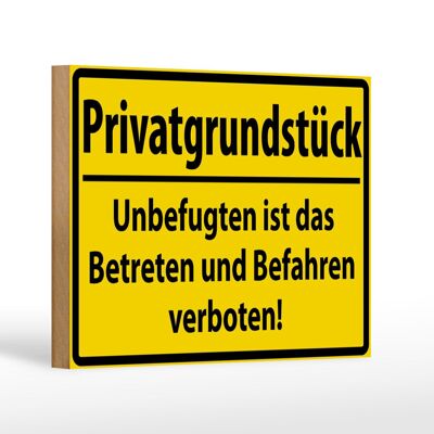 Letrero de madera señal de advertencia 18x12cm decoración de propiedad privada
