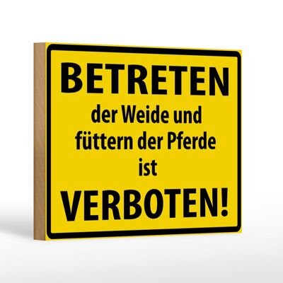 Holzschild Warnschild 18x12cm Betreten der Weide verboten Dekoration