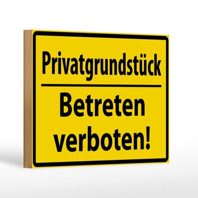 Holzschild Warnschild 18x12cm Privat Betreten verboten Dekoration