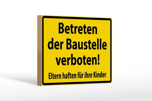 Holzschild Warnschild 18x12cm Betreten Baustelle verboten Dekoration