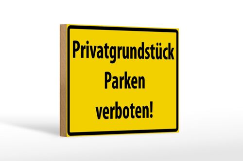 Holzschild Warnschild 18x12cm Privatgrundstück Parkverbot Dekoration