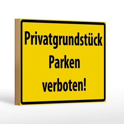 Cartello in legno di avvertimento 18x12 cm decorazione divieto di parcheggio proprietà privata