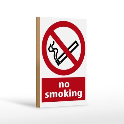 Letrero de madera señal de advertencia 12x18cm Decoración No Fumar