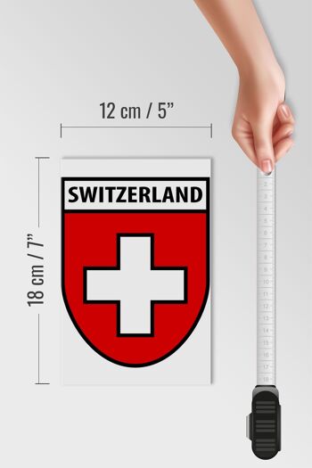 Drapeau en bois 12x18cm, décoration des armoiries de la suisse 4