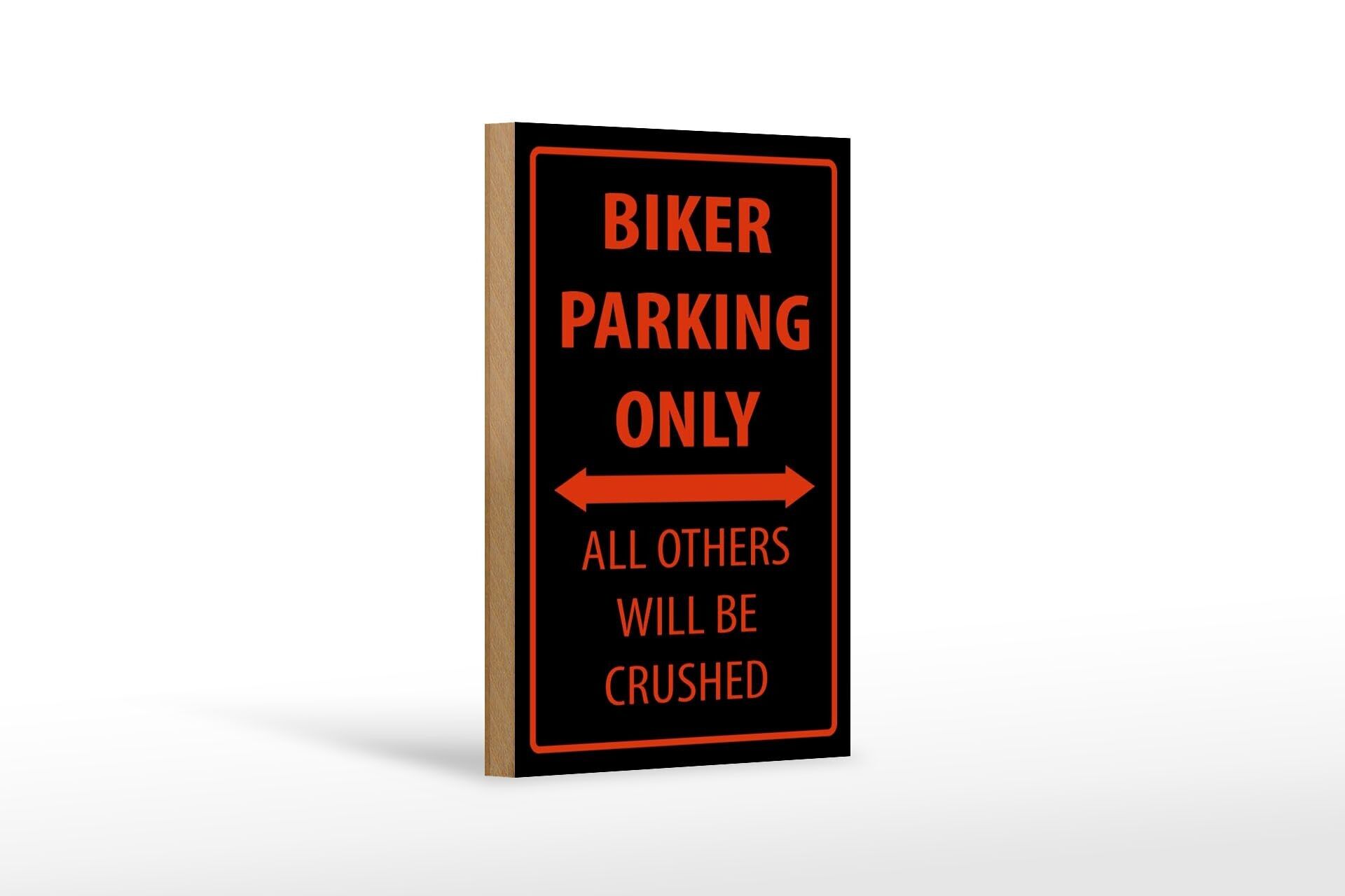 Cartello in legno per bicicletta 12x18 cm biker parcheggio solo decorazione