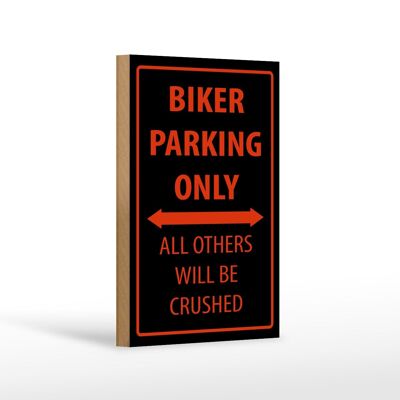 Letrero de madera bicicleta 12x18cm biker parking only decoración