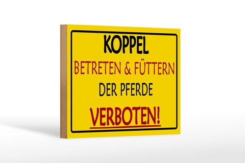 Holzschild Warnschild 18x12cm Koppel Betreten verboten Dekoration