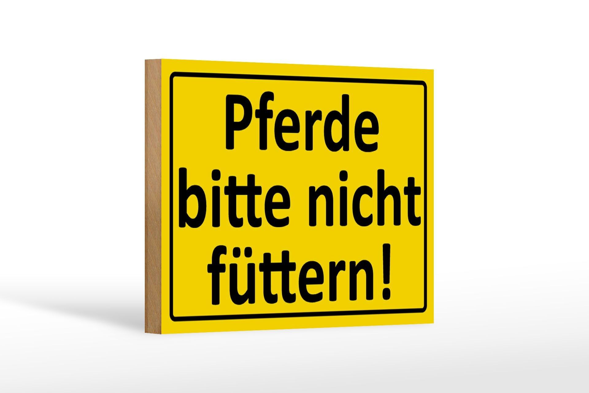 Panneau d&#039;avertissement en bois 18x12cm, décoration ne pas nourrir les chevaux