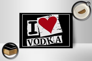 Panneau en bois 18x12cm I love Vodka (coeur) décoration 2