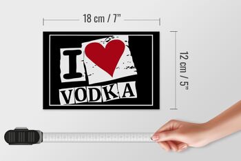 Panneau en bois 18x12cm I love Vodka (coeur) décoration 4