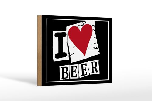 Holzschild 18x12cm I Love Beer (Herz) Dekoration