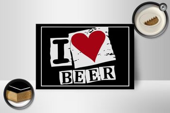 Panneau en bois 18x12cm I Love Beer (coeur) décoration 2