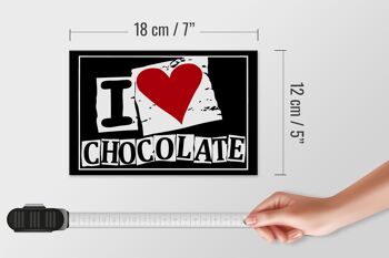 Panneau en bois disant 18x12cm I Love Chocolate (coeur) décoration 4