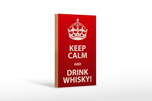 Holzschild 12x18cm Keep Calm & Drink Whisky Dekoration