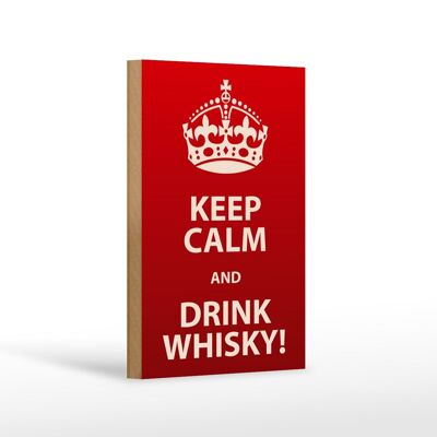 Cartel de madera 12x18cm Keep Calm & Drink Whiskey decoración