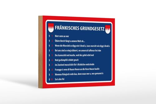 Holzschild Spruch 18x12cm Fränkisches Grundgesetz Dekoration
