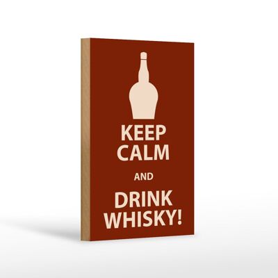 Cartel de madera 12x18cm Keep Calm and Drink Whiskey decoración