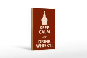 Panneau en bois 12x18cm, décoration Keep Calm and Drink Whisky 1