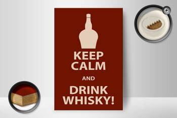 Panneau en bois 12x18cm, décoration Keep Calm and Drink Whisky 2