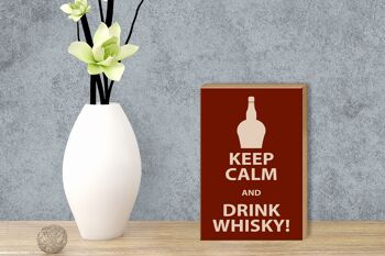 Panneau en bois 12x18cm, décoration Keep Calm and Drink Whisky 3