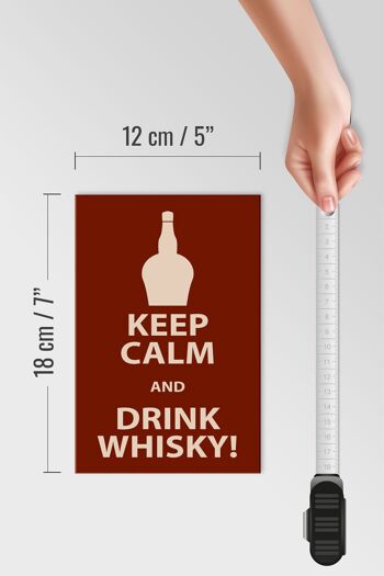 Panneau en bois 12x18cm, décoration Keep Calm and Drink Whisky 4