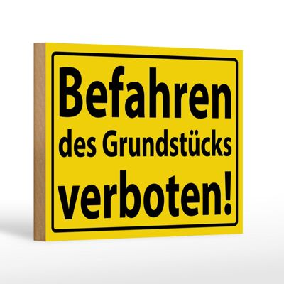 Holzschild Warnschild 18x12cm Befahren Grundstück verboten Dekoration