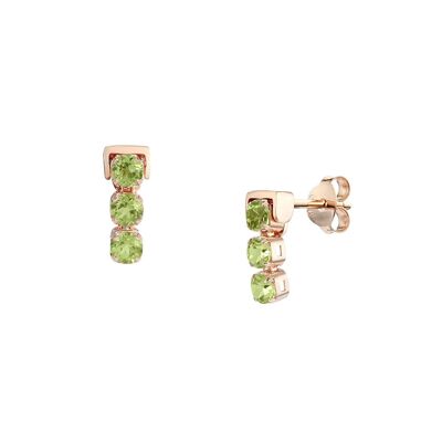 Di Diao Peridot Stud Earrings, 18ct Rose Gold Plated Vermeil