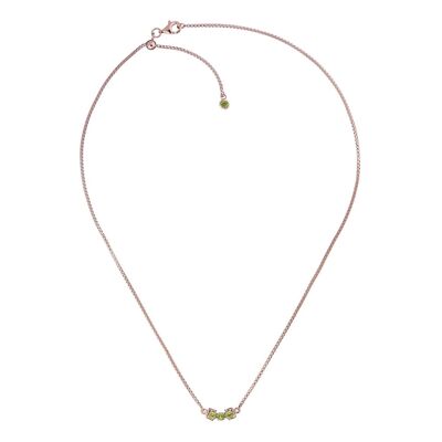 San Shi Peridot Necklace, 18ct Rose Gold Plated Vermeil