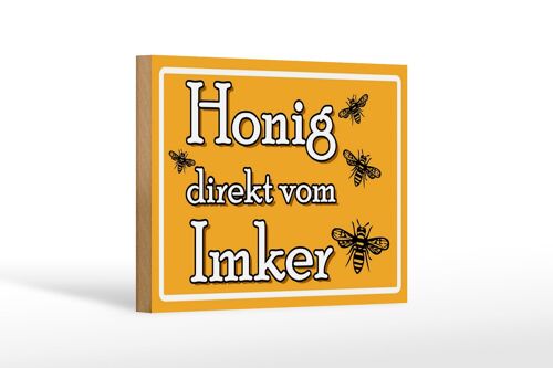 Holzschild Hinweis 18x12cm Honig direkt vom Imker Dekoration