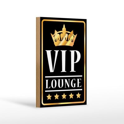 Avviso cartello in legno 12x18 cm decorazione VIP Lounge Bar (b/n/g).