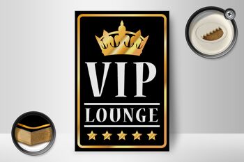 Panneau avis en bois 12x18cm décoration VIP Lounge Bar (n/b/g) 2