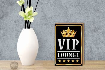 Panneau avis en bois 12x18cm décoration VIP Lounge Bar (n/b/g) 3