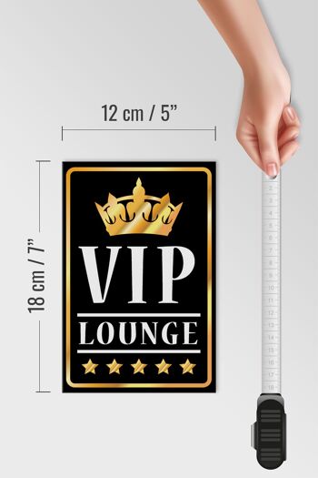 Panneau avis en bois 12x18cm décoration VIP Lounge Bar (n/b/g) 4
