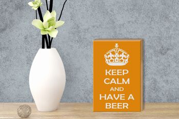 Panneau en bois disant 12x18cm Keep Calm and have a beer decoration 3