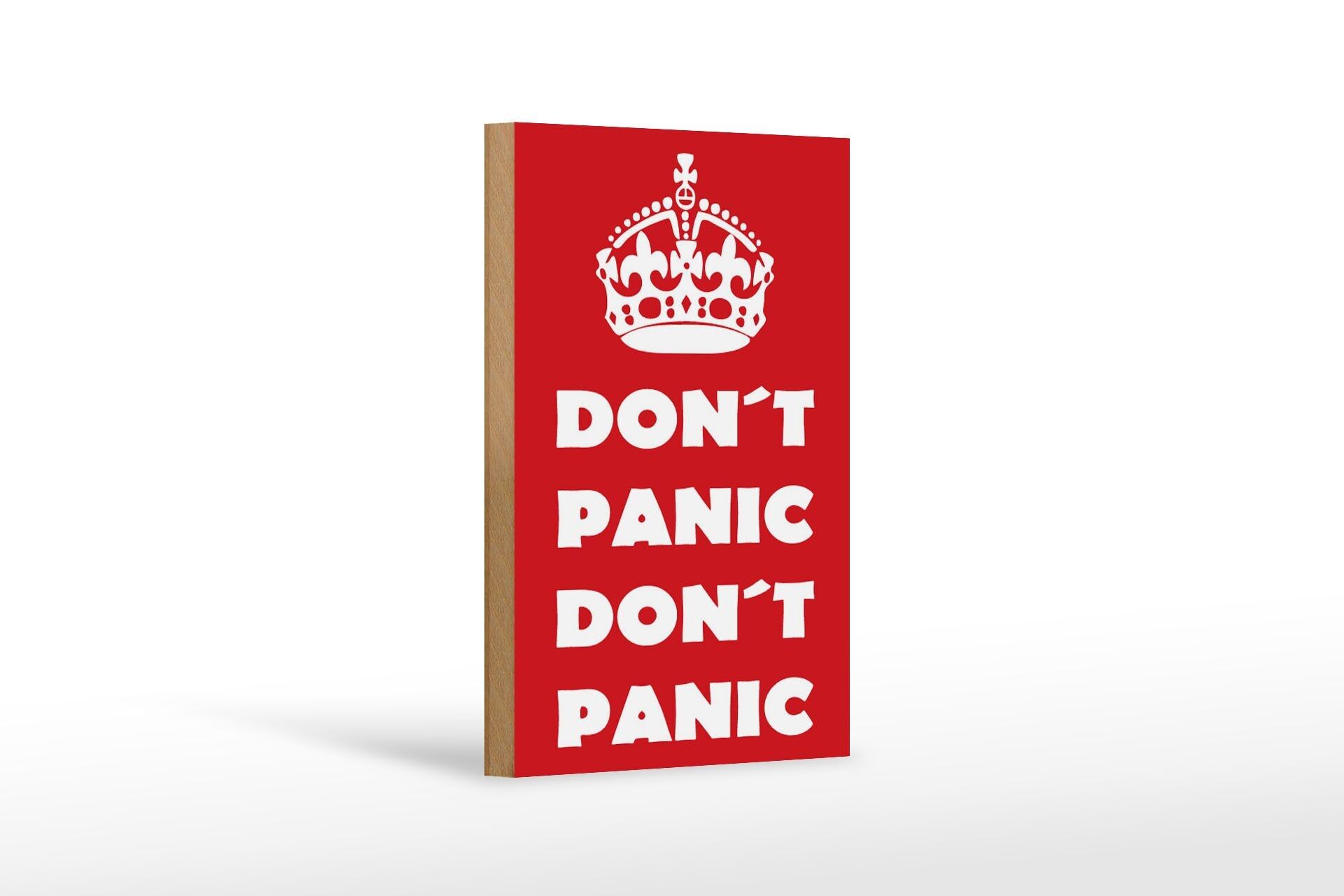 Cartello in legno con scritta "Non farti prendere dal panico, non farti prendere dal panico", 12 x 18 cm