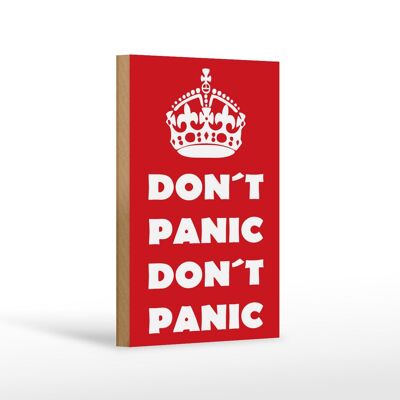 Letrero de madera que dice 12x18cm Don't Panic no pánico decoración