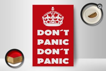 Panneau en bois disant 12x18cm Don't Panic don't panic décoration 2