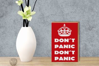 Panneau en bois disant 12x18cm Don't Panic don't panic décoration 3