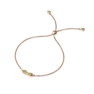 San Shi Peridot Bracelet, 18ct Rose Gold Plated Vermeil