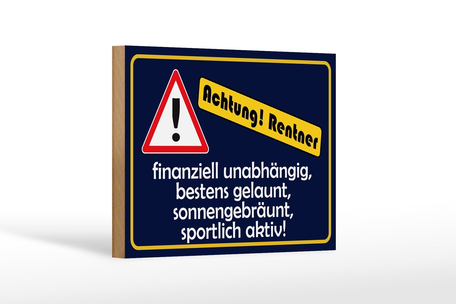 Cartello in legno con scritta 18x12 cm Decorazione attenzione pensionati