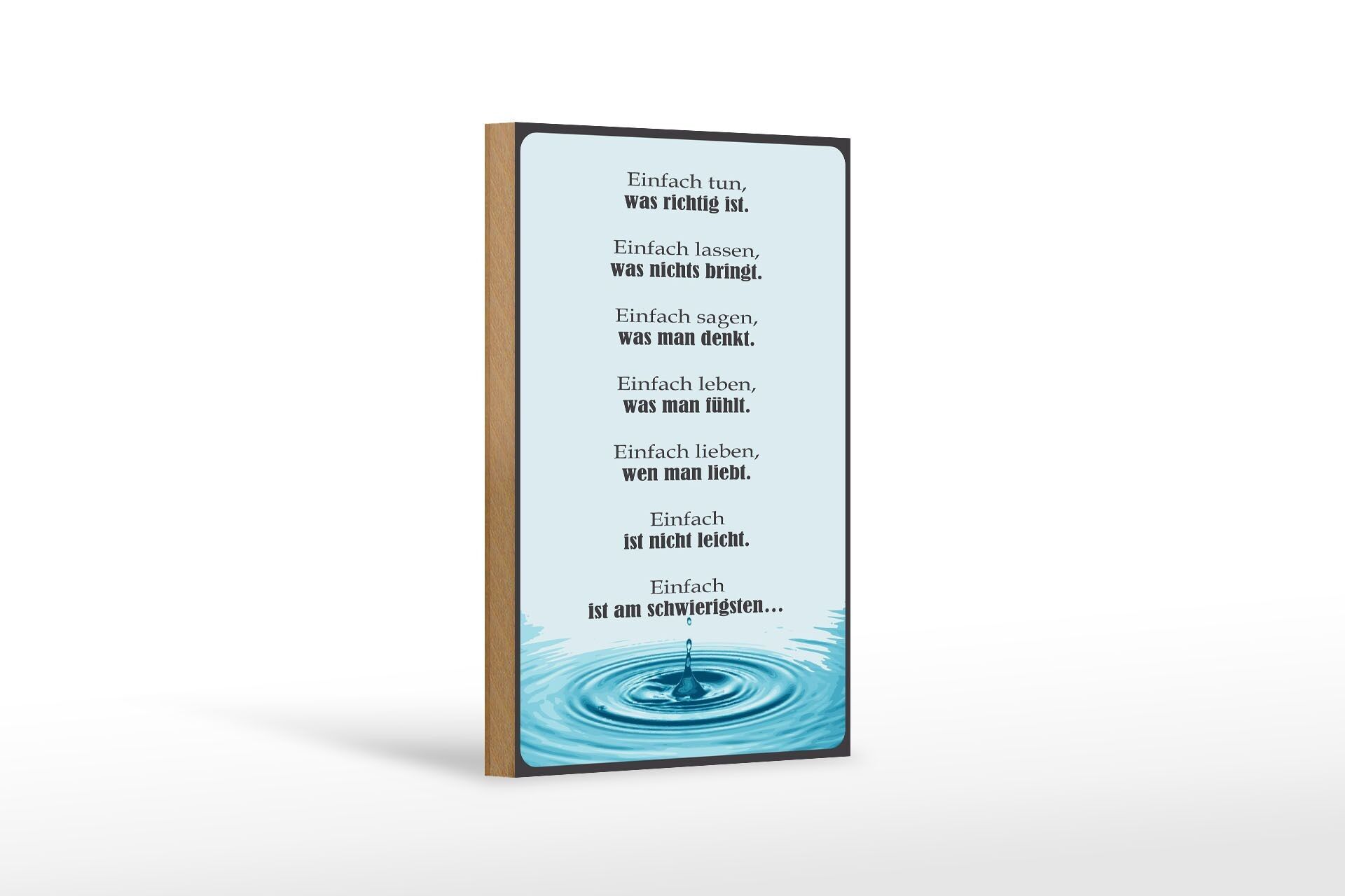 Cartello in legno con scritta 12x18 cm Semplice è la decorazione più difficile