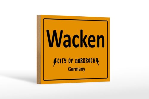 Holzschild Spruch 18x12cm Wacken City of Hardrock Germany Dekoration