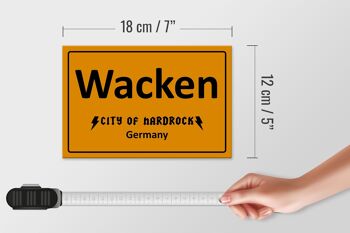 Panneau en bois indiquant 18x12cm Wacken City of Hardrock Allemagne décoration 4