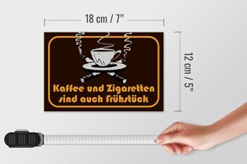 Panneau en bois indiquant 18x12cm café et Décoration de petit-déjeuner cigarette 4