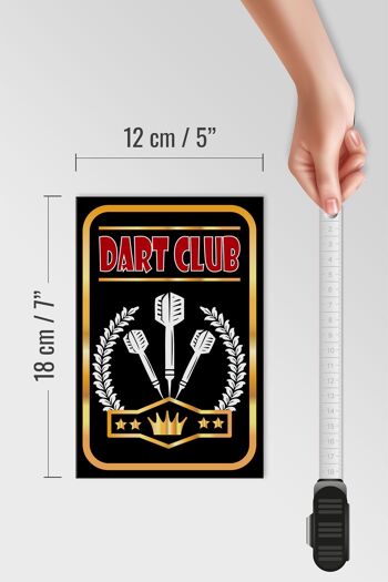 Panneau d'avis en bois 12x18cm Dart Club décoration noire 4