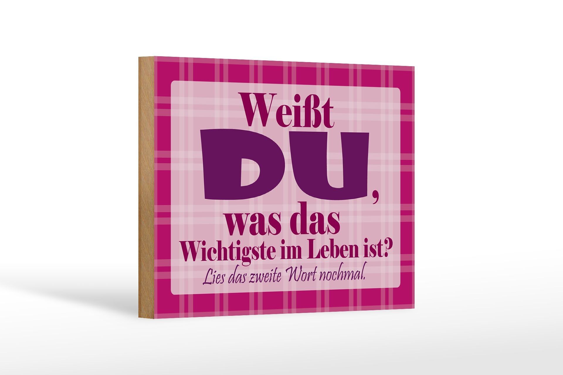 Wooden sign saying 18x12cm The most important thing is YOU decoration