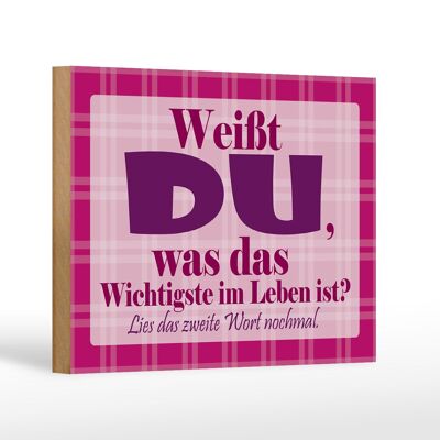 Holzschild Spruch 18x12cm Wichtigste bist DU Dekoration