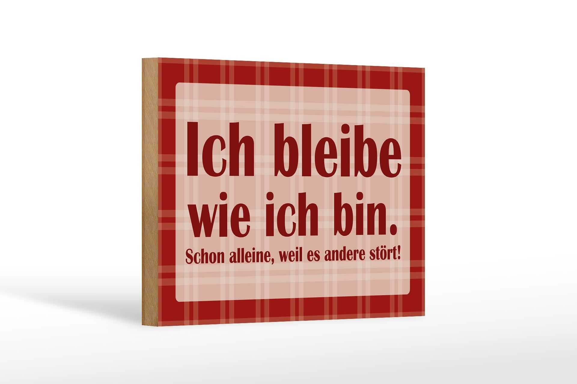 Cartello in legno con scritta "Resto come sono" decorazione 18x12 cm