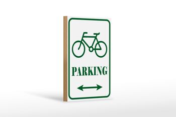 Panneau en bois avis 12x18cm parking vélo décoration blanc-vert 1